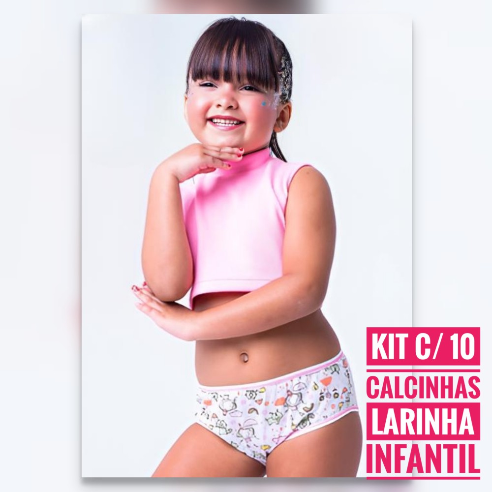 Kit c/ 10 Calcinhas Infantis Larinha - Use Carolina Reaper