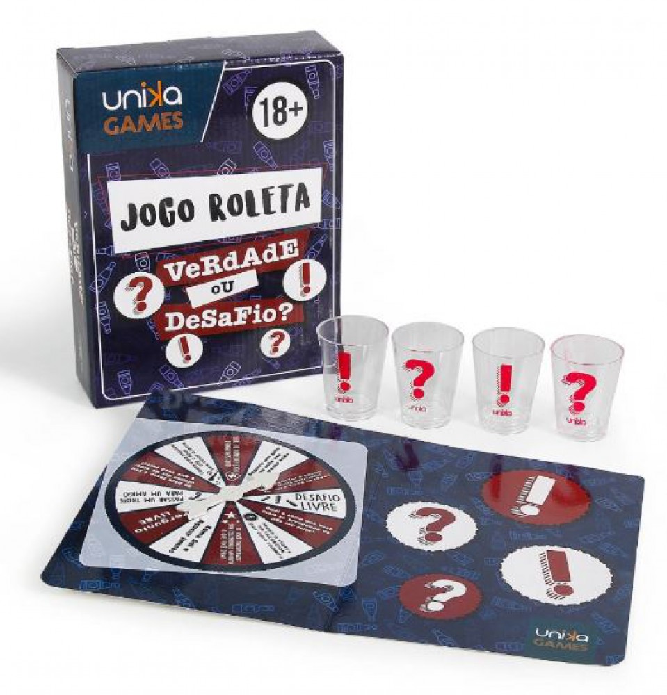 Jogo Roleta Verdade ou Desafio com 4 Shots Unika Games - Ousada Vitrine