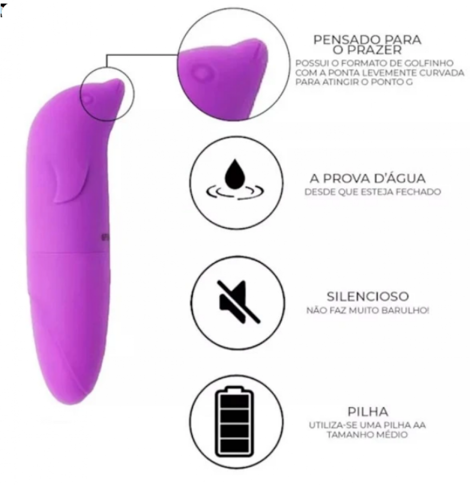 Kit Vibrador Golfinho + Plug Anal - APTA LINGERIE