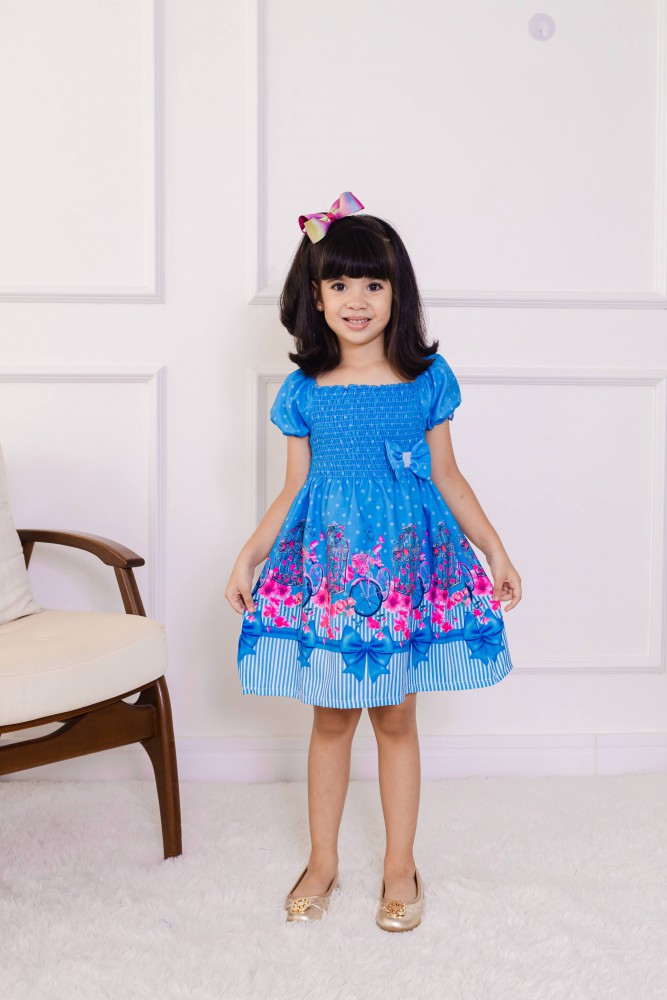 manguinha bufante azul - Hiup moda infantil