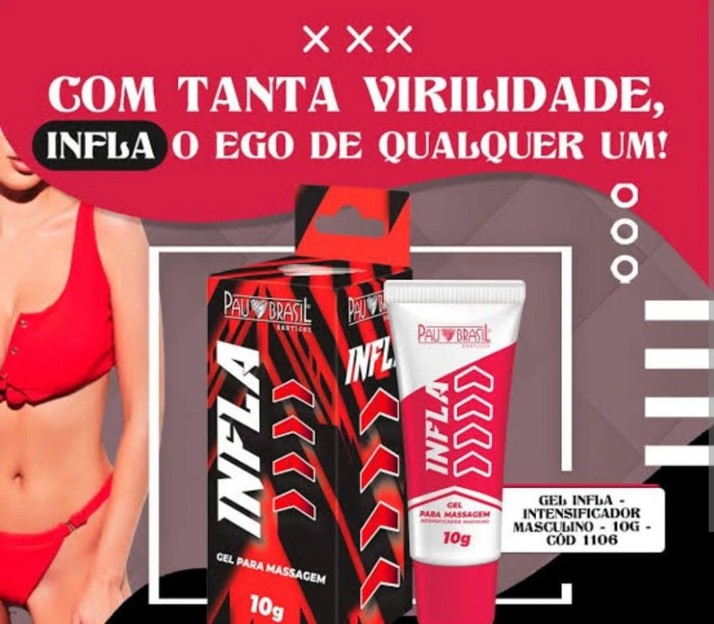 INFLA GEL EXCITANTE INTENSIFICADOR MASCULINO 10G DIO SANTO PAU BRASIL -  Carigo moda íntima